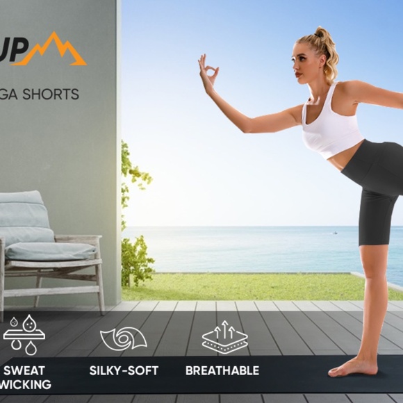 APEXUP 1-Pack Workout Shorts, Women's High Waist, Spandex Yoga Shorts - Picture 8 of 8